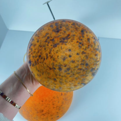 Orange flecked glass mushroom lamp, Massive, Belgium 1970s