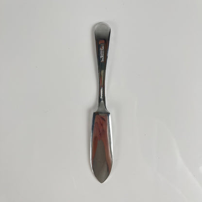 Beurrier vintage en métal "Huitre" et insert en verre, 1970