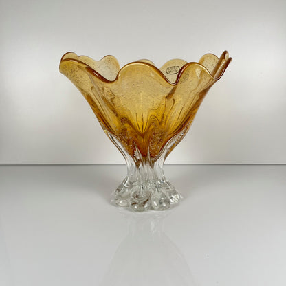 Amber Murano-style glass bowl, 1970