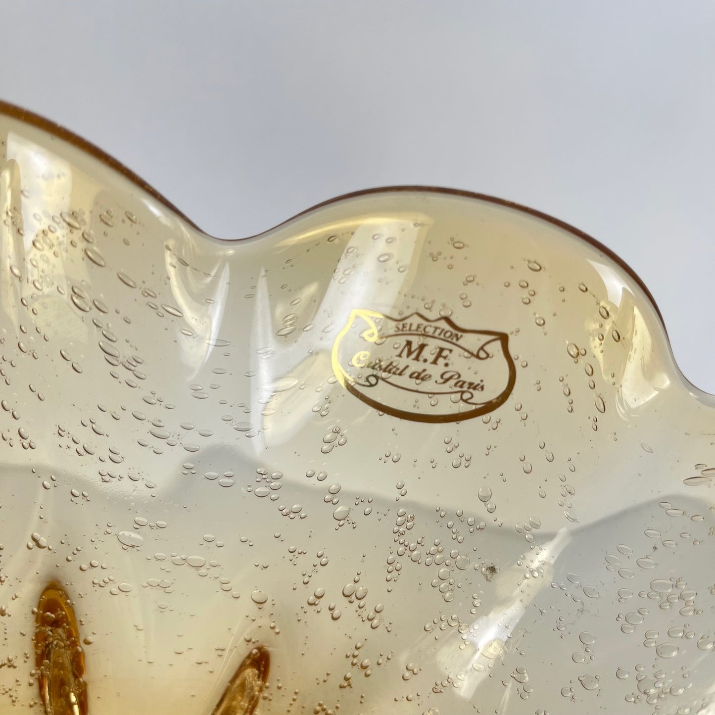 Amber Murano-style glass bowl, 1970