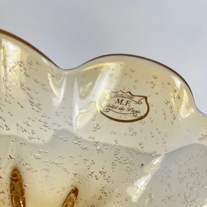 Amber Murano-style glass bowl, 1970