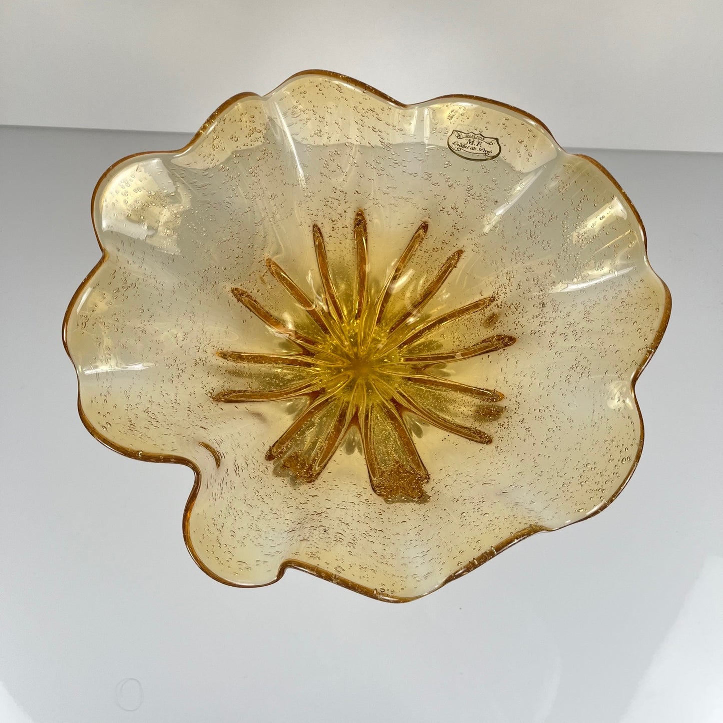 Amber Murano-style glass bowl, 1970