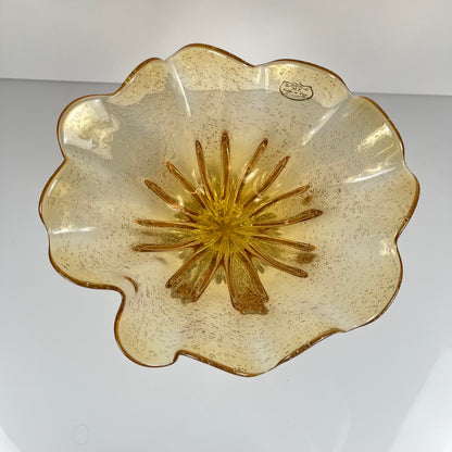 Amber Murano-style glass bowl, 1970