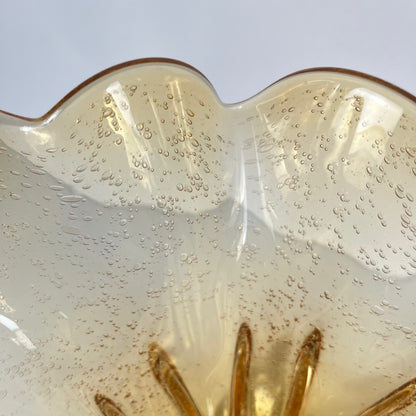 Amber Murano-style glass bowl, 1970