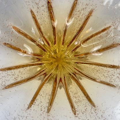Amber Murano-style glass bowl, 1970