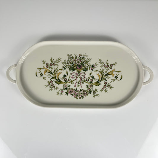 Plat ovale à poignée "Trianon", style Villeroy & Boch