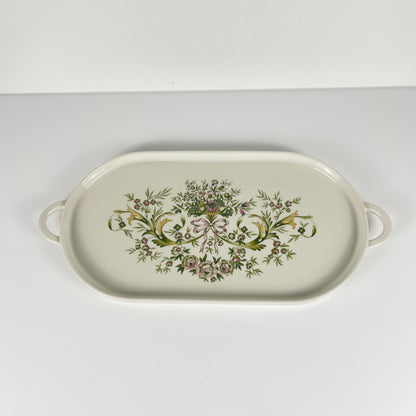 Plat ovale à poignée "Trianon", style Villeroy & Boch