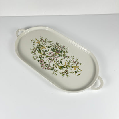 Plat ovale à poignée "Trianon", style Villeroy & Boch