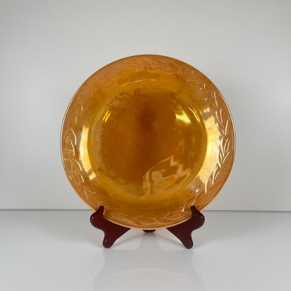 Important service Fire-King Peach Lustre "Feuille de laurier" pour 12 pers., Anchor Hocking , USA, années 50