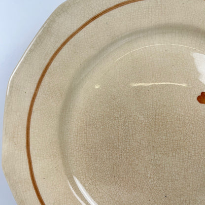 Set of 5 Sarreguemines floral dinner plates, 1920-40
