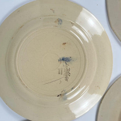 Set of 5 Sarreguemines floral dinner plates, 1920-40
