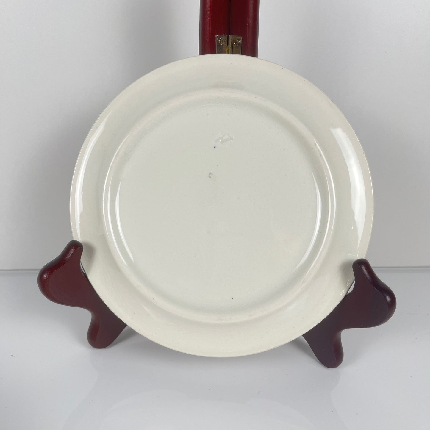 Rare Set of 6 bread plates KG Lunéville Ironstone, "Fontainebleau", pink, 19th century