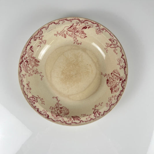 Saladier KG Lunéville Terre de fer, " Fontainebleau" , rose, XIXe siècle