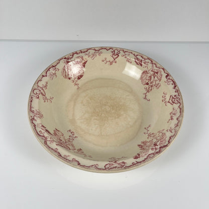 Saladier KG Lunéville Terre de fer, " Fontainebleau" , rose, XIXe siècle