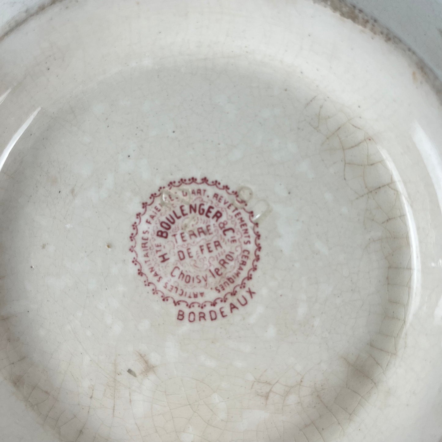 Soupière terre de fer Choisy le roi, faience d'art, H.Boulenger & cie., bordeaux , XIXeme s.
