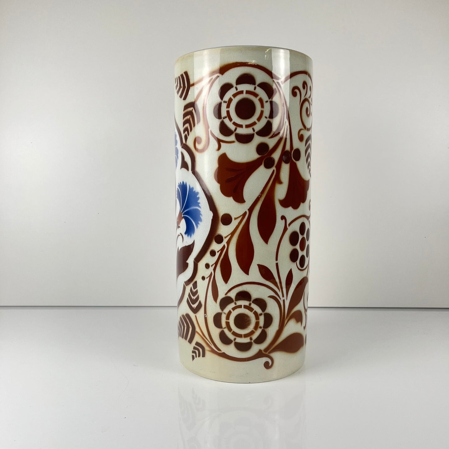 Large "Damas" Roller Vase, KG Lunéville, 1910-1930