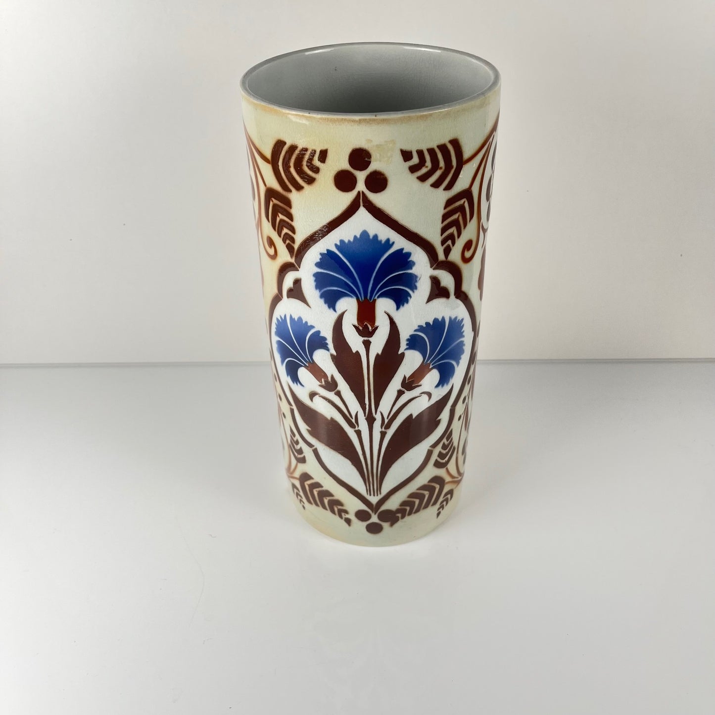 Large "Damas" Roller Vase, KG Lunéville, 1910-1930