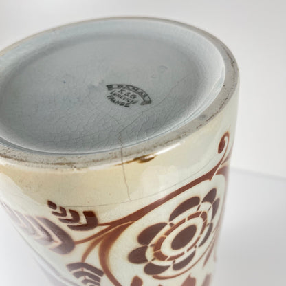 Large "Damas" Roller Vase, KG Lunéville, 1910-1930