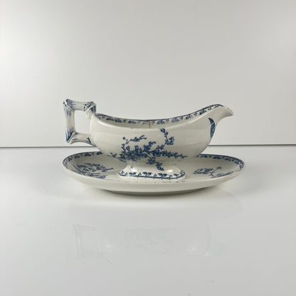 Saucière Terre de fer "Carmen",  Sarreguemines, bleu , 1875-1900