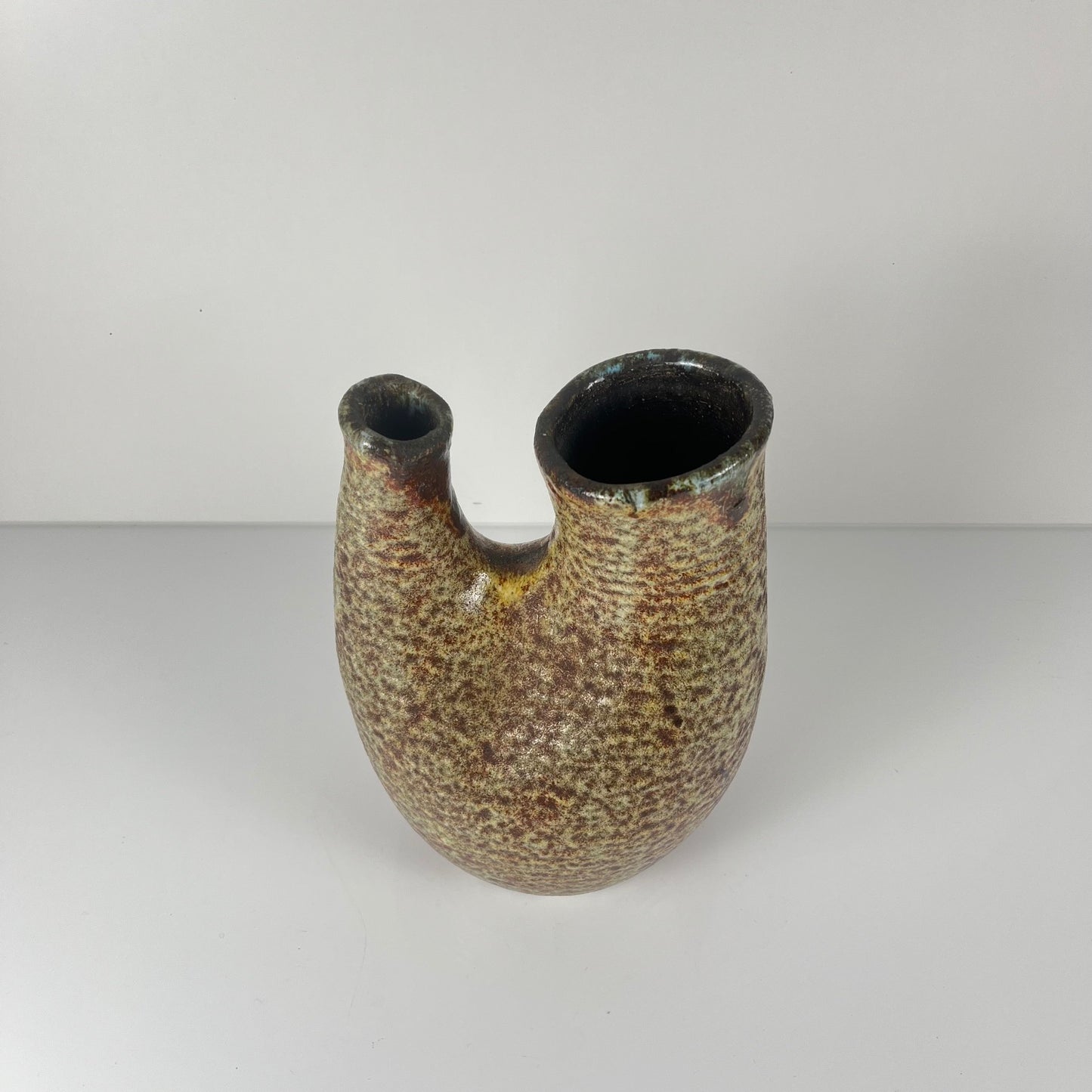 Double vase in the style of Accolay, speckled stoneware, 1960-70