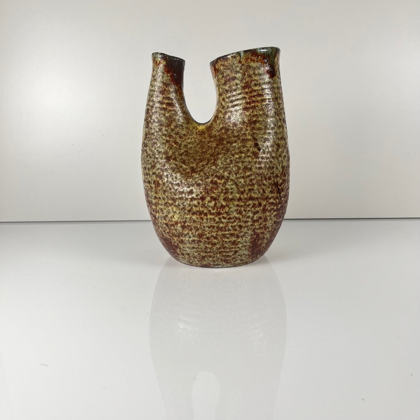 Double vase in the style of Accolay, speckled stoneware, 1960-70