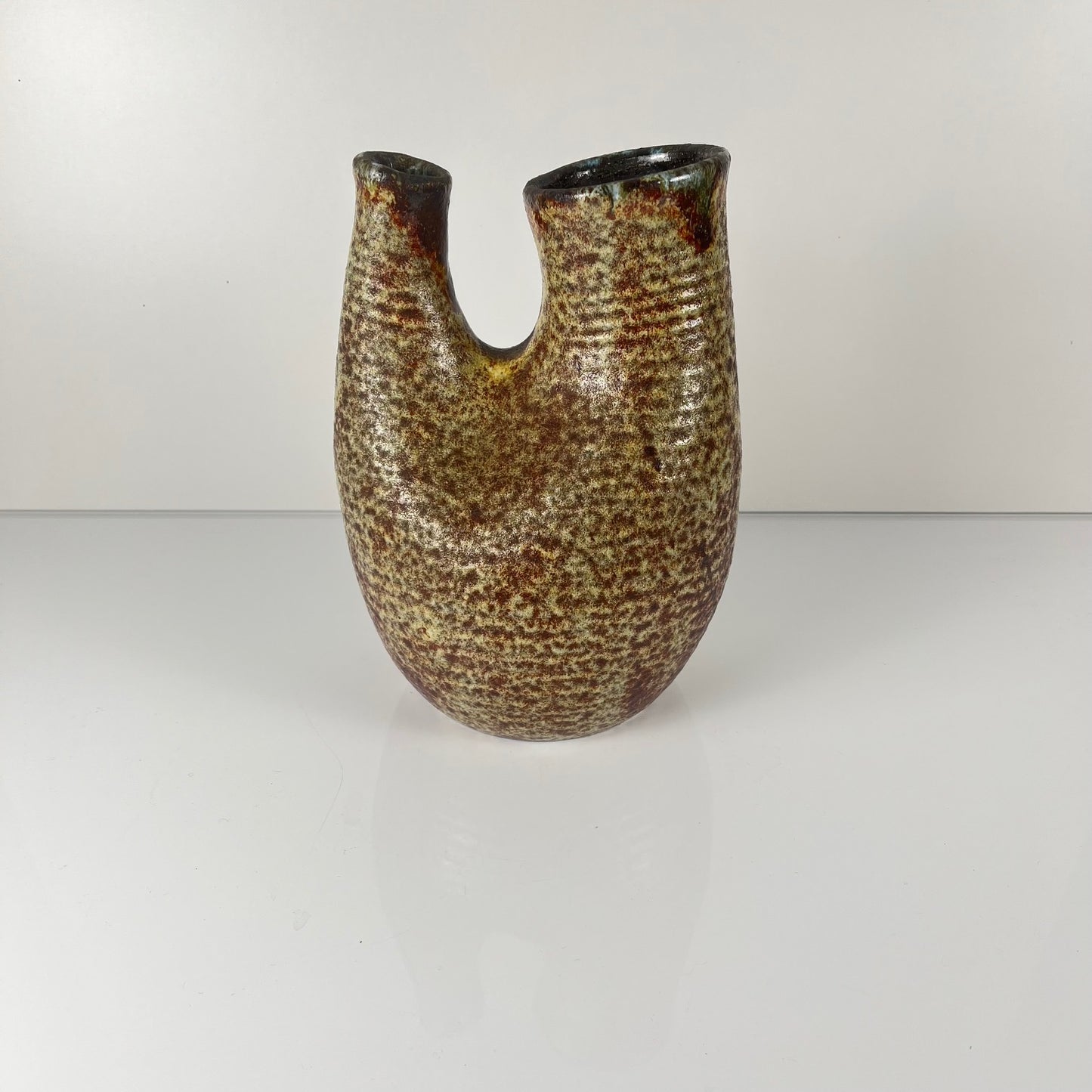 Double vase in the style of Accolay, speckled stoneware, 1960-70