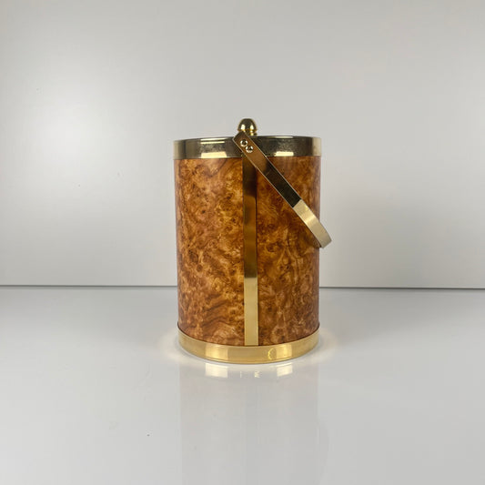 Sceau à glace vintage en plastique effet loupe d'orme, 1970