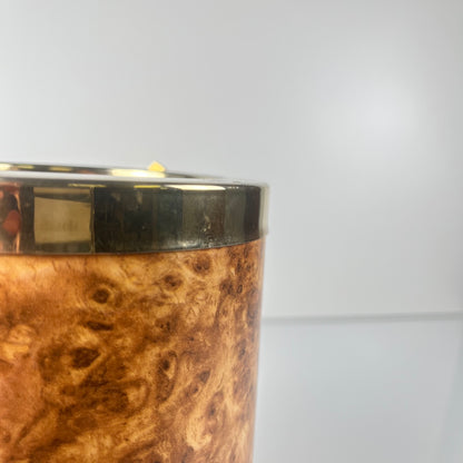 Vintage ice bucket in elm burr effect plastic, 1970s