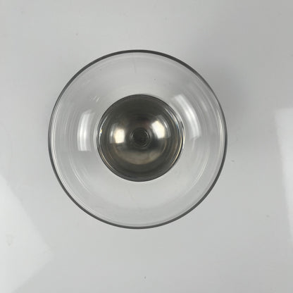 Set of 10 dessert/ice cream cups, in glass and metal (silver-plated?), 1970