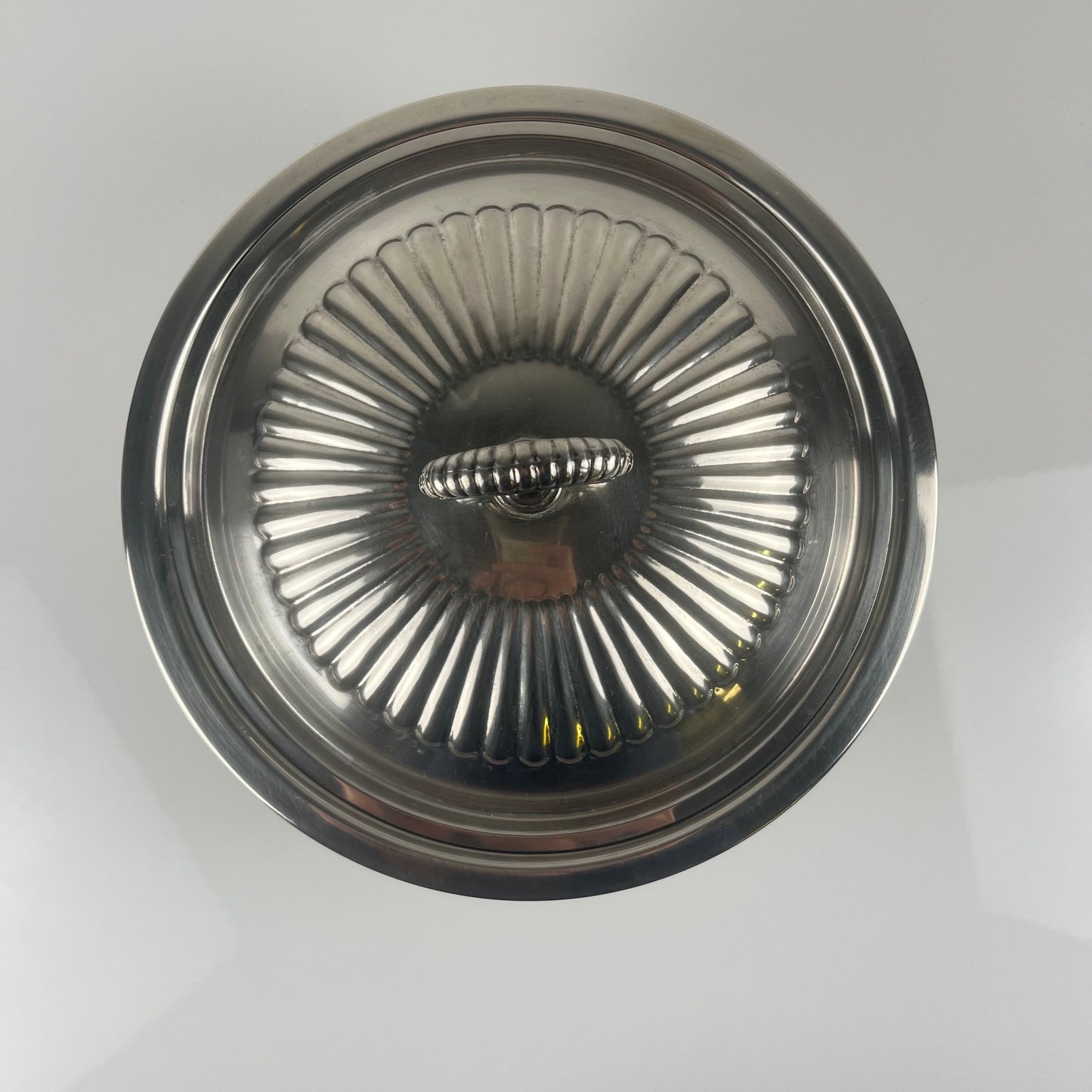 Légumier / soupière italienne en métal argenté, PM Italie, vers 1960-1980
