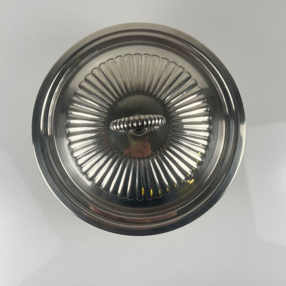Légumier / soupière italienne en métal argenté, PM Italie, vers 1960-1980