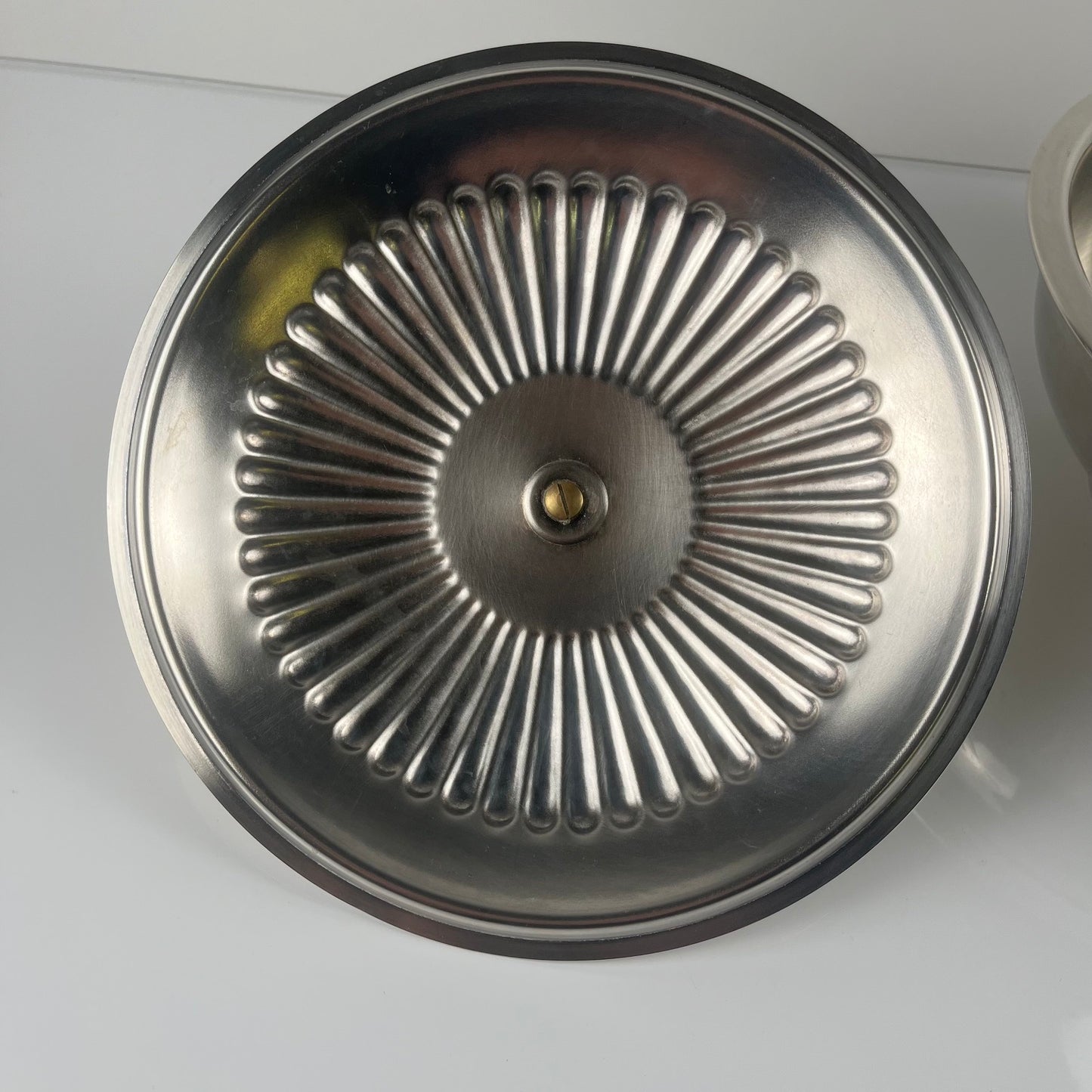 Légumier / soupière italienne en métal argenté, PM Italie, vers 1960-1980