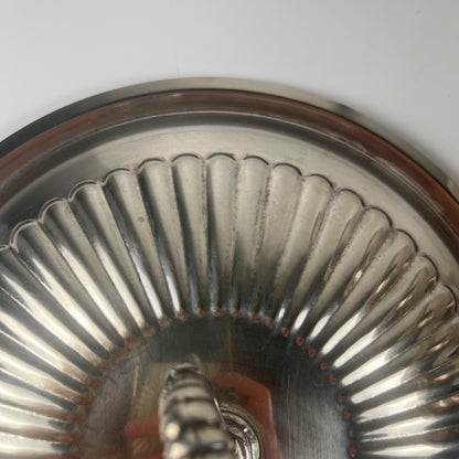 Légumier / soupière italienne en métal argenté, PM Italie, vers 1960-1980