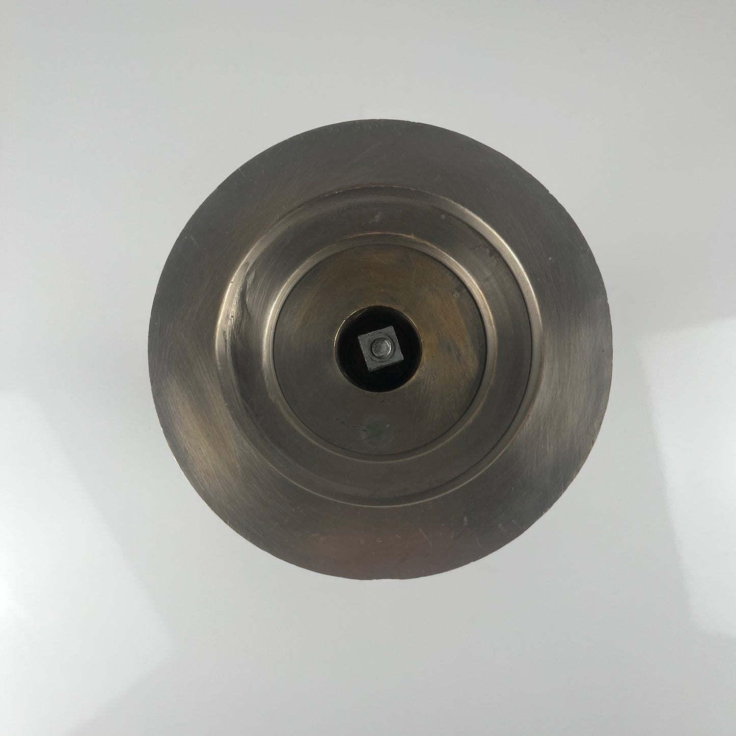 Rare Postmodern - Memphis Style Hourglass-shaped Bell and Candlestick Duo in Metal, 1980