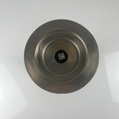 Rare Postmodern - Memphis Style Hourglass-shaped Bell and Candlestick Duo in Metal, 1980