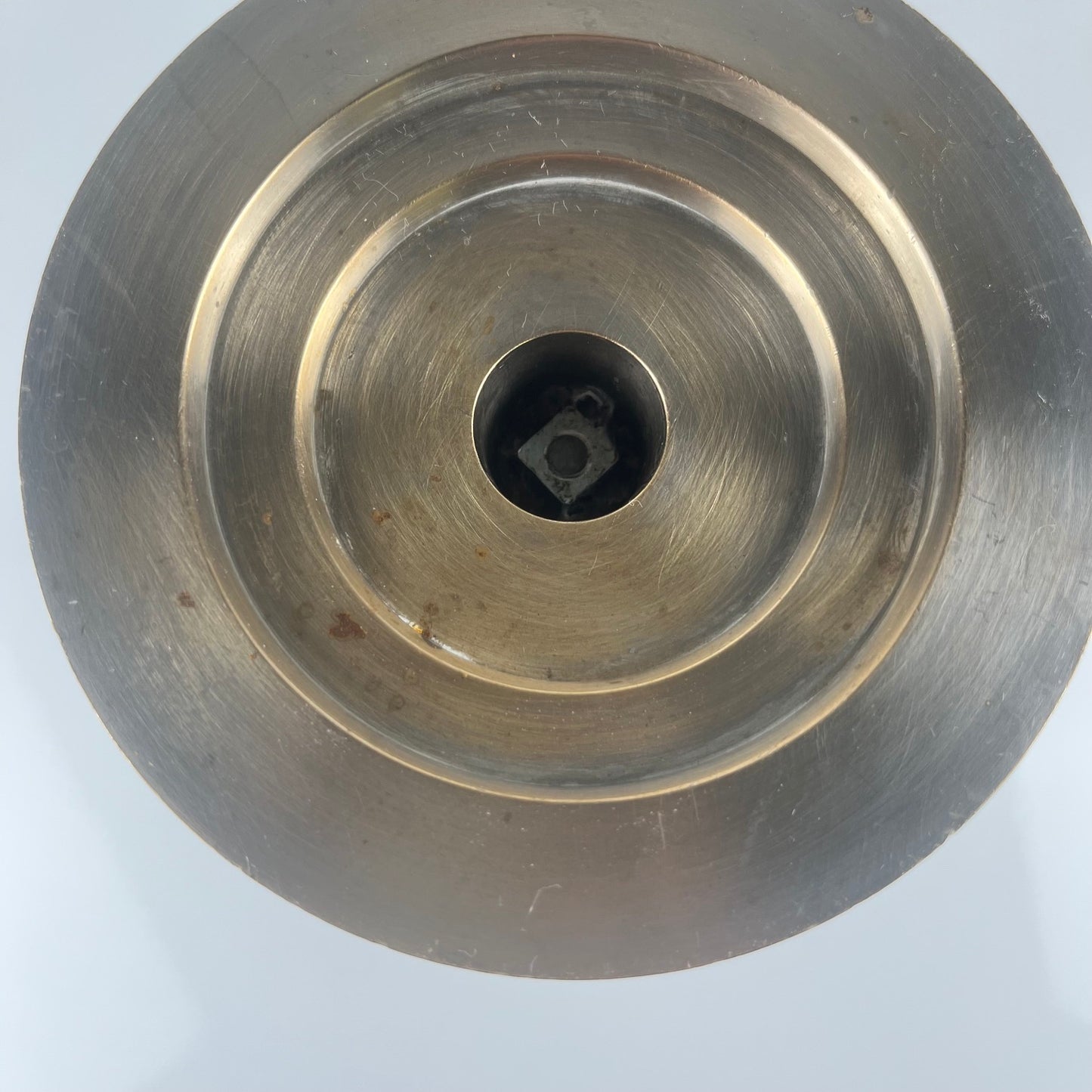 Rare Postmodern - Memphis Style Hourglass-shaped Bell and Candlestick Duo in Metal, 1980