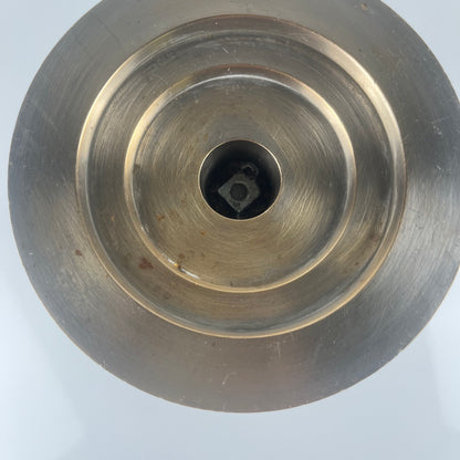 Rare Postmodern - Memphis Style Hourglass-shaped Bell and Candlestick Duo in Metal, 1980