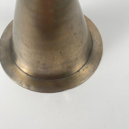 Rare Postmodern - Memphis Style Hourglass-shaped Bell and Candlestick Duo in Metal, 1980