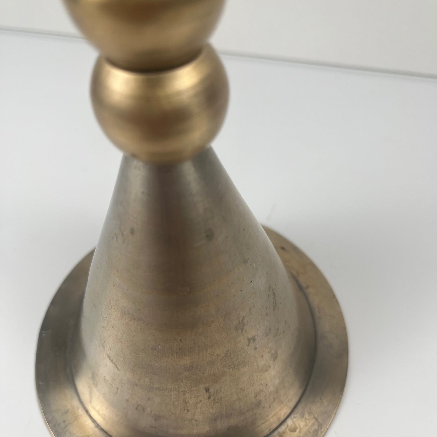 Rare Postmodern - Memphis Style Hourglass-shaped Bell and Candlestick Duo in Metal, 1980