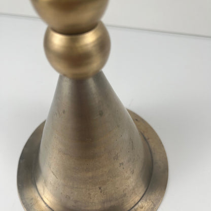 Rare Postmodern - Memphis Style Hourglass-shaped Bell and Candlestick Duo in Metal, 1980