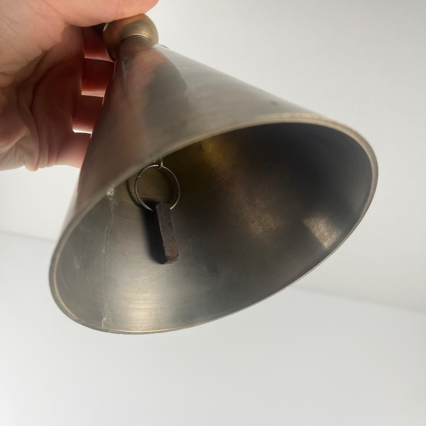 Rare Postmodern - Memphis Style Hourglass-shaped Bell and Candlestick Duo in Metal, 1980