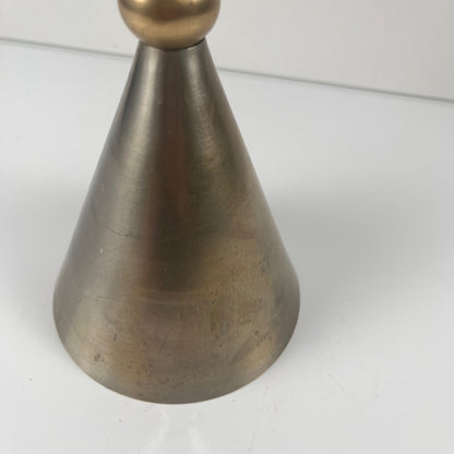 Rare Postmodern - Memphis Style Hourglass-shaped Bell and Candlestick Duo in Metal, 1980