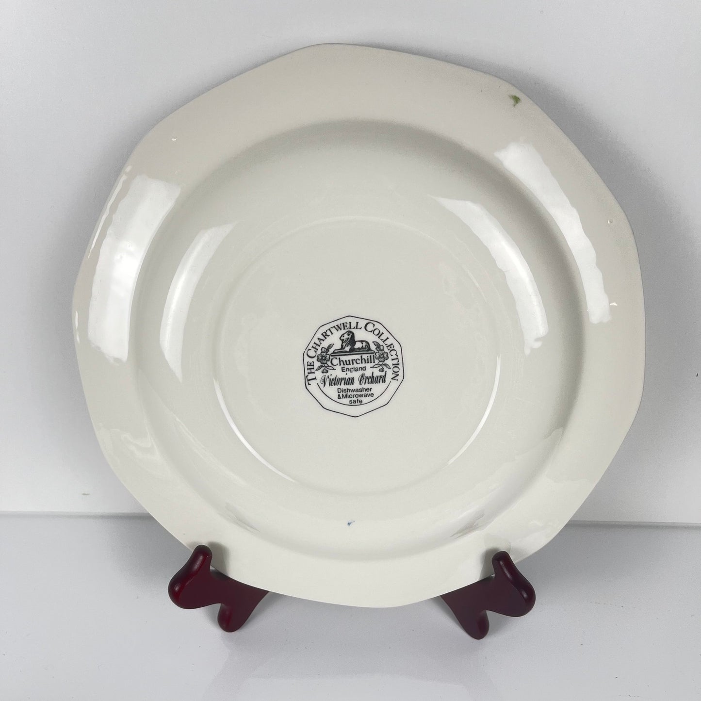 Set de 8 assiettes plates Churchill modele "Victorian Orchard", Staffordshire, Angleterre