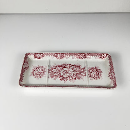 Soap dish, "Jardinière" model, St Amand - Hamage Nord, pink, early 20th century.
