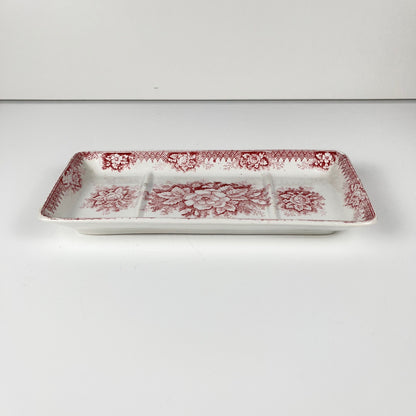 Soap dish, "Jardinière" model, St Amand - Hamage Nord, pink, early 20th century.