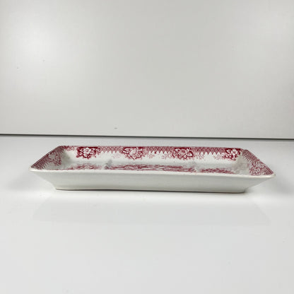 Soap dish, "Jardinière" model, St Amand - Hamage Nord, pink, early 20th century.