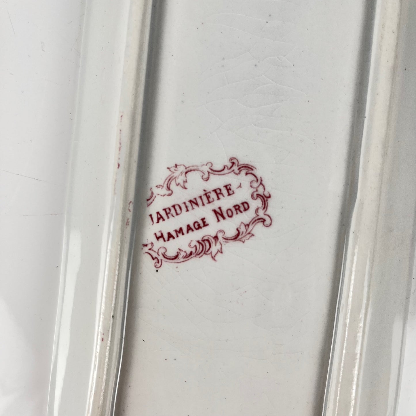 Soap dish, "Jardinière" model, St Amand - Hamage Nord, pink, early 20th century.