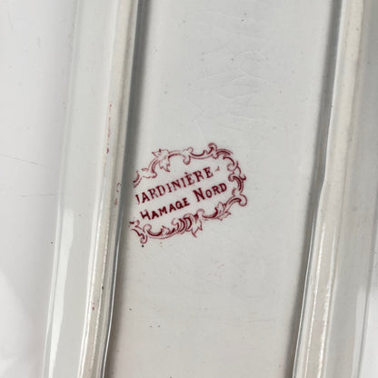 Soap dish, "Jardinière" model, St Amand - Hamage Nord, pink, early 20th century.