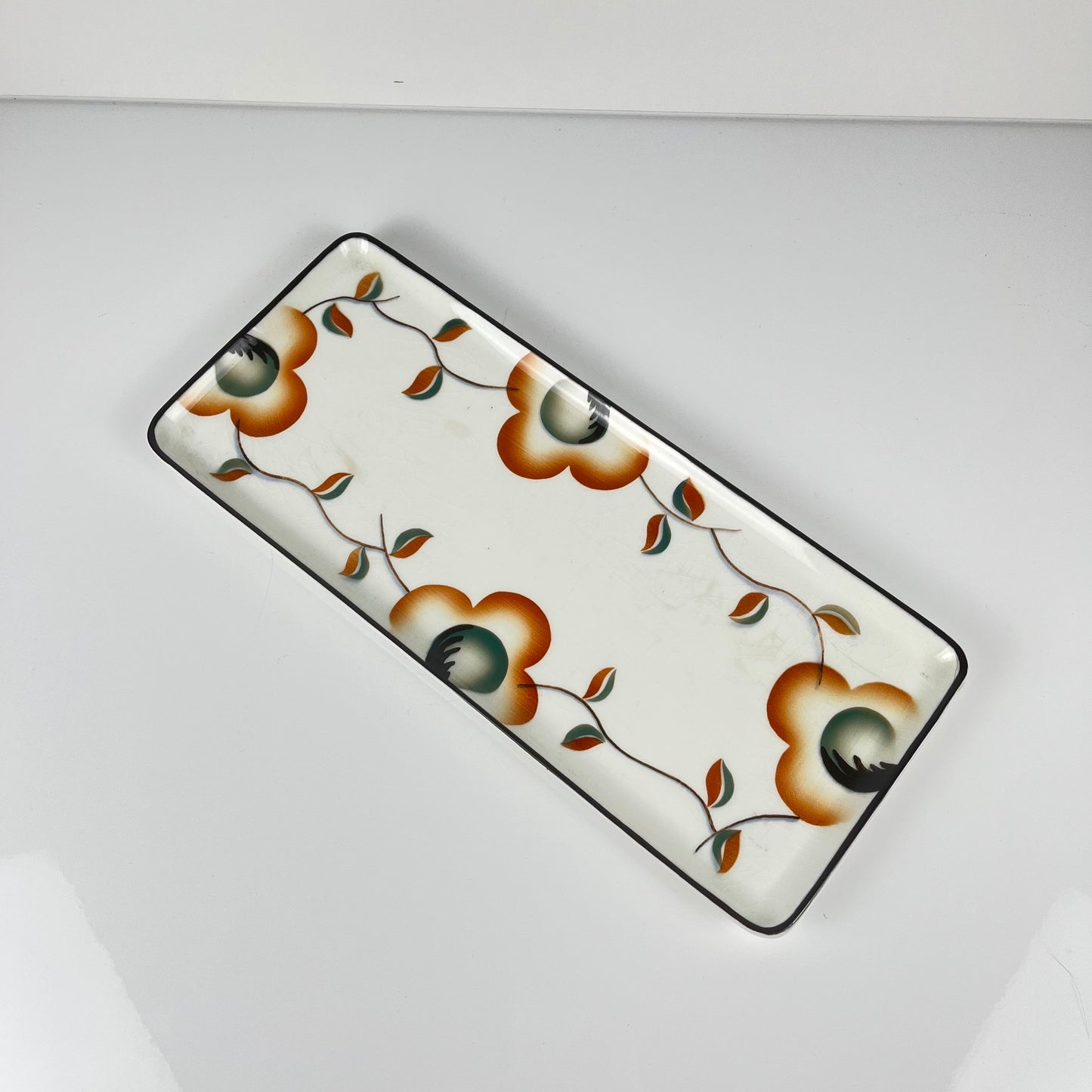 Plat à cake motif fleurs, Max Roesler , Allemagne, 1930/1940