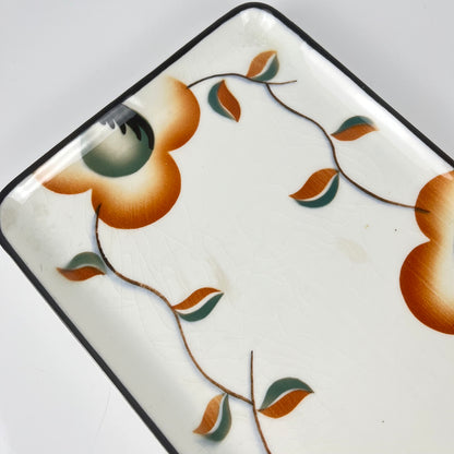 Plat à cake motif fleurs, Max Roesler , Allemagne, 1930/1940